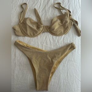 Monday Swimwear Gold Shimmer Suit